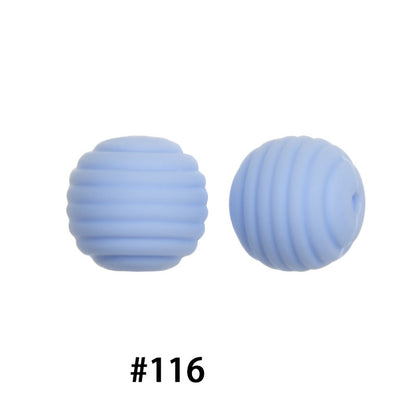 Honeycomb 15mm Silicone Beads Solid Color Textured Matte Finish 50pcs