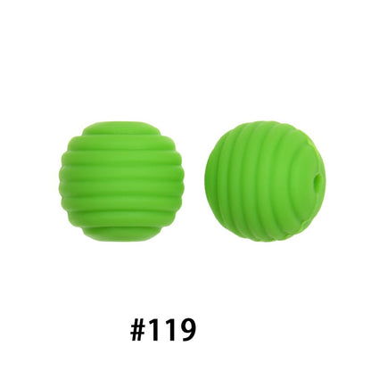 Honeycomb 15mm Silicone Beads Solid Color Textured Matte Finish 50pcs