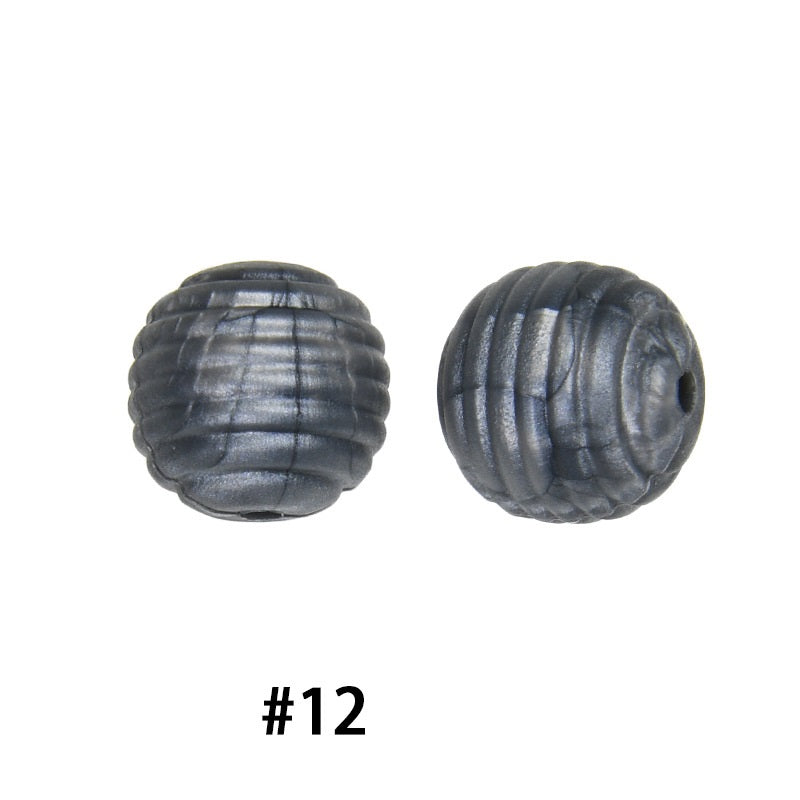Honeycomb 15mm Silicone Beads Solid Color Textured Matte Finish 50pcs
