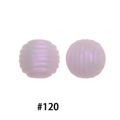 Honeycomb 15mm Silicone Beads Solid Color Textured Matte Finish 50pcs