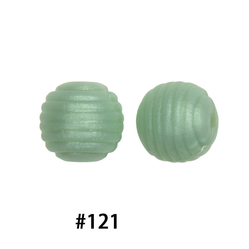 Honeycomb 15mm Silicone Beads Solid Color Textured Matte Finish 50pcs