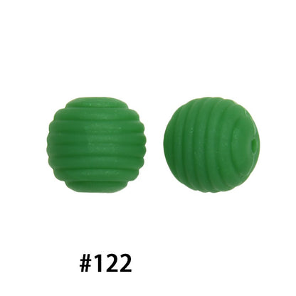 Honeycomb 15mm Silicone Beads Solid Color Textured Matte Finish 50pcs