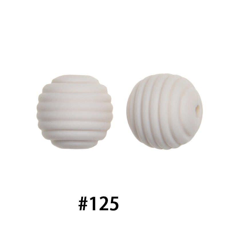 Honeycomb 15mm Silicone Beads Solid Color Textured Matte Finish 50pcs
