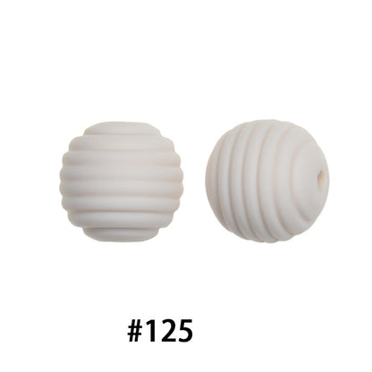 Honeycomb 15mm Silicone Beads Solid Color Textured Matte Finish 50pcs