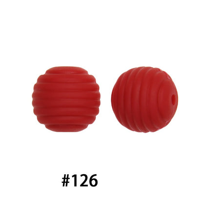 Honeycomb 15mm Silicone Beads Solid Color Textured Matte Finish 50pcs