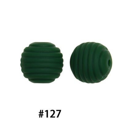 Honeycomb 15mm Silicone Beads Solid Color Textured Matte Finish 50pcs