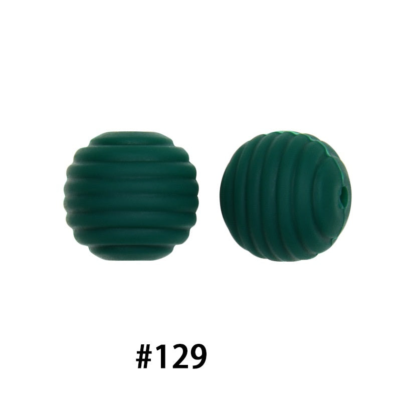 Honeycomb 15mm Silicone Beads Solid Color Textured Matte Finish 50pcs