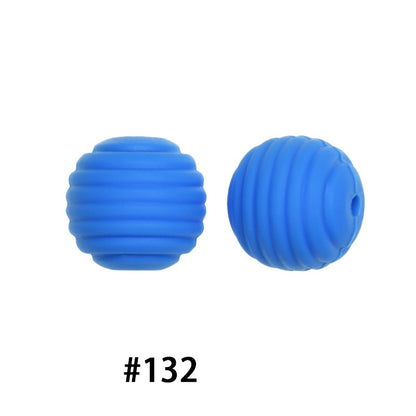 Honeycomb 15mm Silicone Beads Solid Color Textured Matte Finish 50pcs
