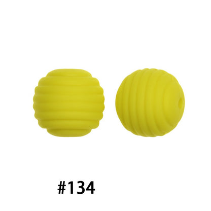 Honeycomb 15mm Silicone Beads Solid Color Textured Matte Finish 50pcs