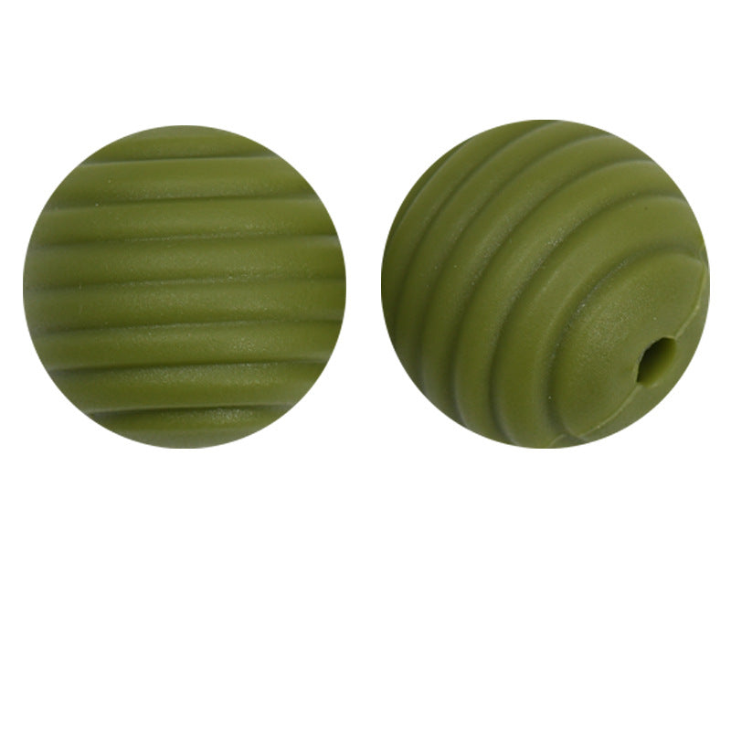 Honeycomb 15mm Silicone Beads Solid Color Textured Matte Finish 50pcs