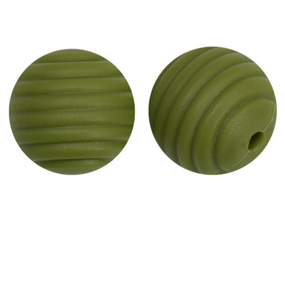 Honeycomb 15mm Silicone Beads Solid Color Textured Matte Finish 50pcs