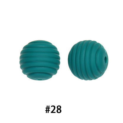 Honeycomb 15mm Silicone Beads Solid Color Textured Matte Finish 50pcs