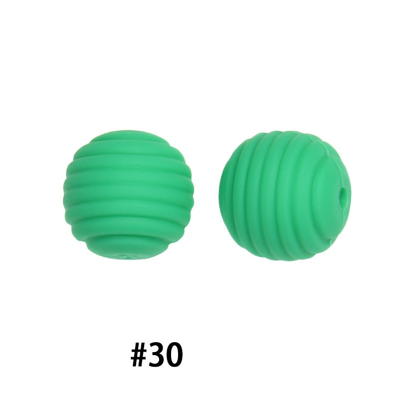 Honeycomb 15mm Silicone Beads Solid Color Textured Matte Finish 50pcs