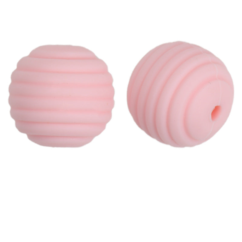 Honeycomb 15mm Silicone Beads Solid Color Textured Matte Finish 50pcs