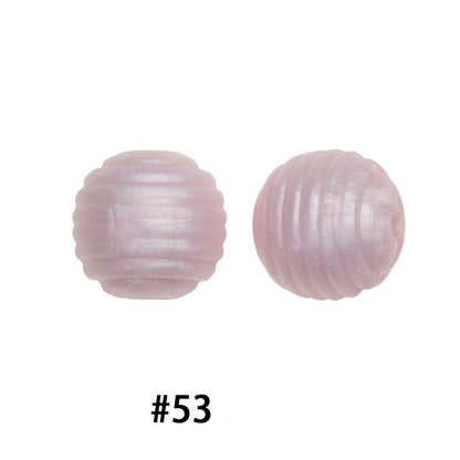Honeycomb 15mm Silicone Beads Solid Color Textured Matte Finish 50pcs