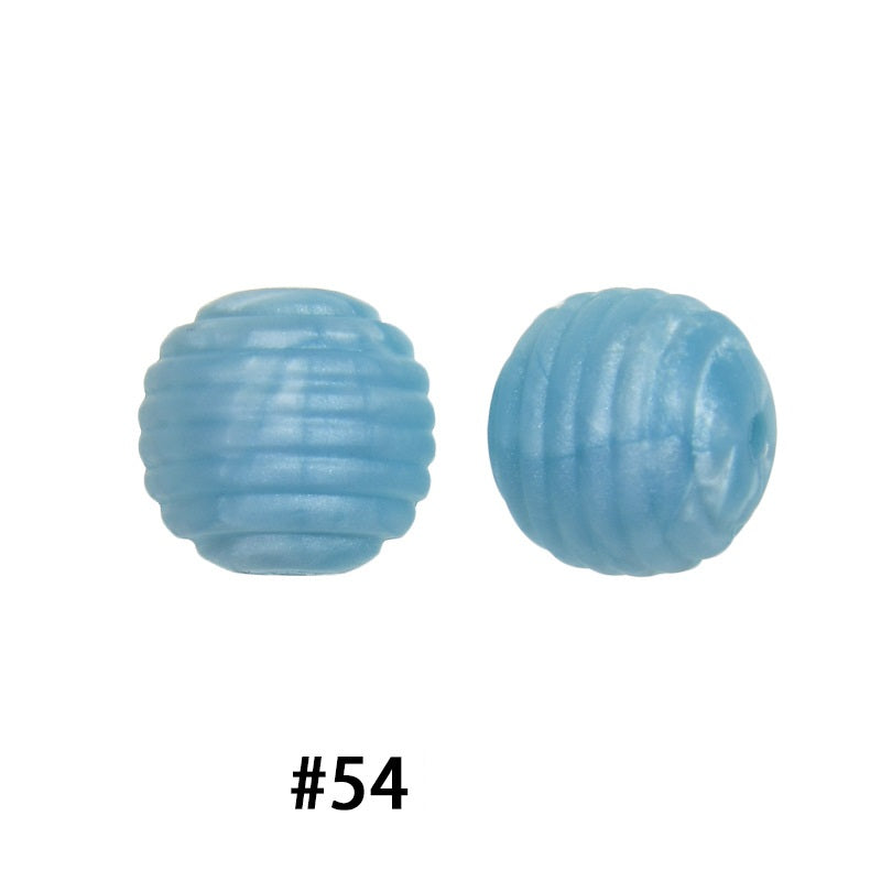 Honeycomb 15mm Silicone Beads Solid Color Textured Matte Finish 50pcs