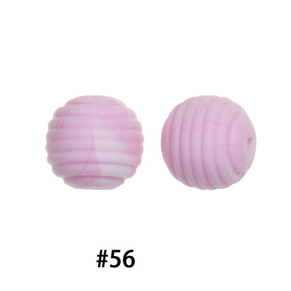 Honeycomb 15mm Silicone Beads Solid Color Textured Matte Finish 50pcs