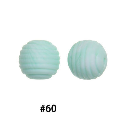 Honeycomb 15mm Silicone Beads Solid Color Textured Matte Finish 50pcs