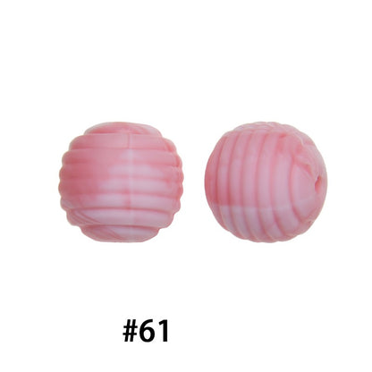 Honeycomb 15mm Silicone Beads Solid Color Textured Matte Finish 50pcs