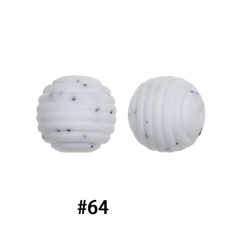 Honeycomb 15mm Silicone Beads Solid Color Textured Matte Finish 50pcs