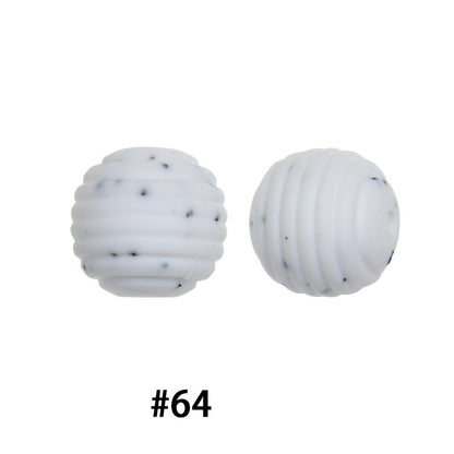 Honeycomb 15mm Silicone Beads Solid Color Textured Matte Finish 50pcs
