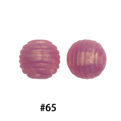 Honeycomb 15mm Silicone Beads Solid Color Textured Matte Finish 50pcs