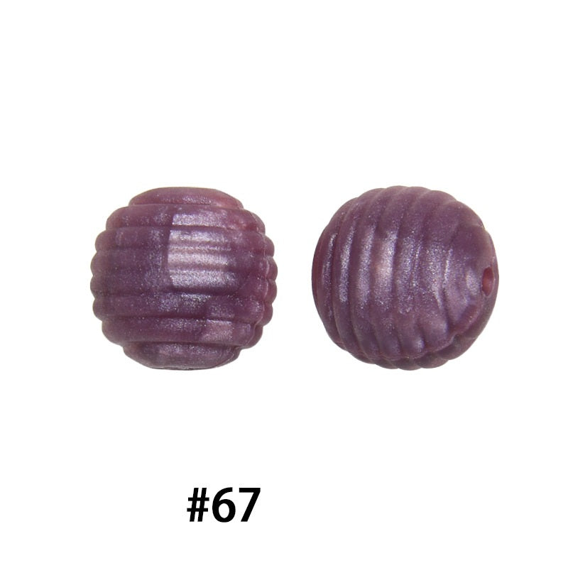 Honeycomb 15mm Silicone Beads Solid Color Textured Matte Finish 50pcs