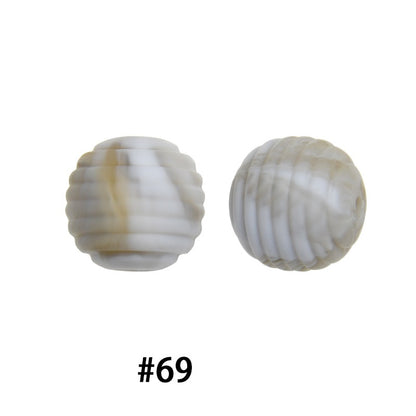 Honeycomb 15mm Silicone Beads Solid Color Textured Matte Finish 50pcs