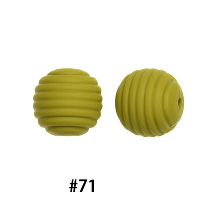 Honeycomb 15mm Silicone Beads Solid Color Textured Matte Finish 50pcs