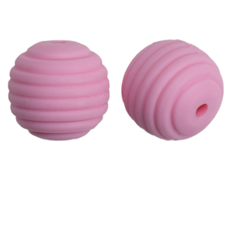 Honeycomb 15mm Silicone Beads Solid Color Textured Matte Finish 50pcs