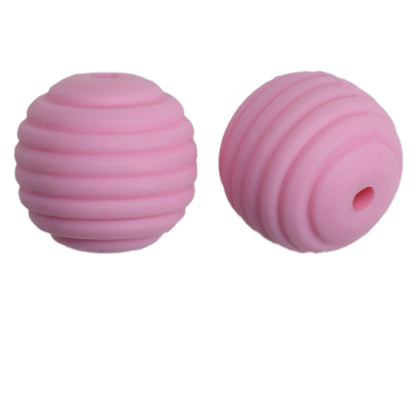Honeycomb 15mm Silicone Beads Solid Color Textured Matte Finish 50pcs