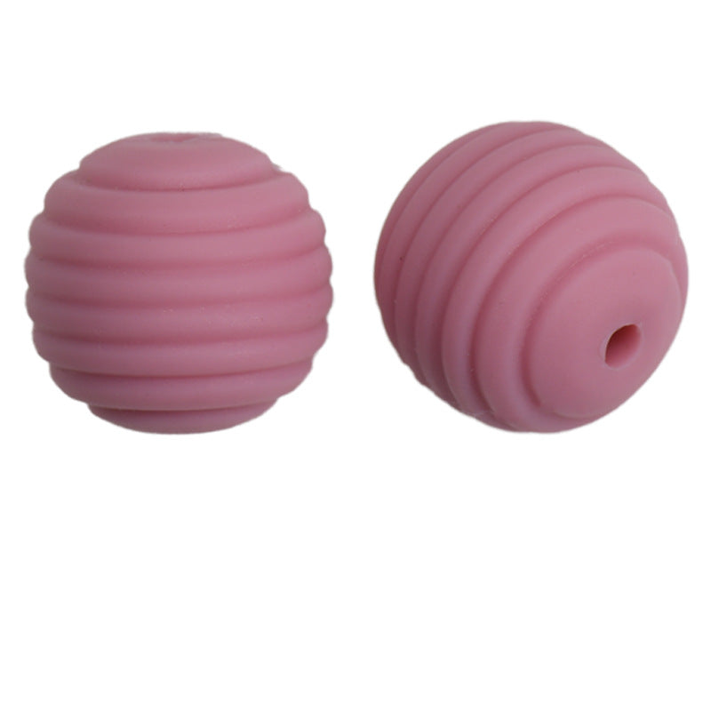 Honeycomb 15mm Silicone Beads Solid Color Textured Matte Finish 50pcs