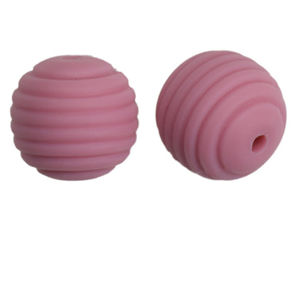 Honeycomb 15mm Silicone Beads Solid Color Textured Matte Finish 50pcs
