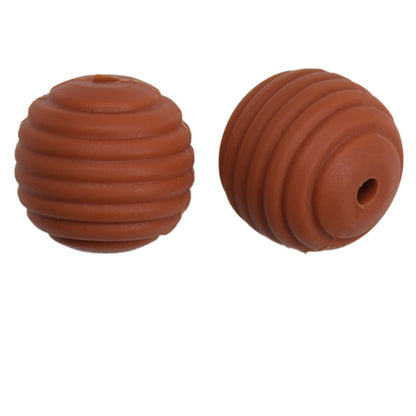 Honeycomb 15mm Silicone Beads Solid Color Textured Matte Finish 50pcs