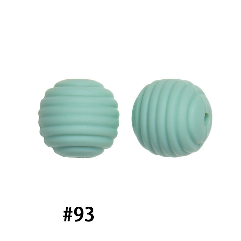 Honeycomb 15mm Silicone Beads Solid Color Textured Matte Finish 50pcs