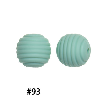 Honeycomb 15mm Silicone Beads Solid Color Textured Matte Finish 50pcs