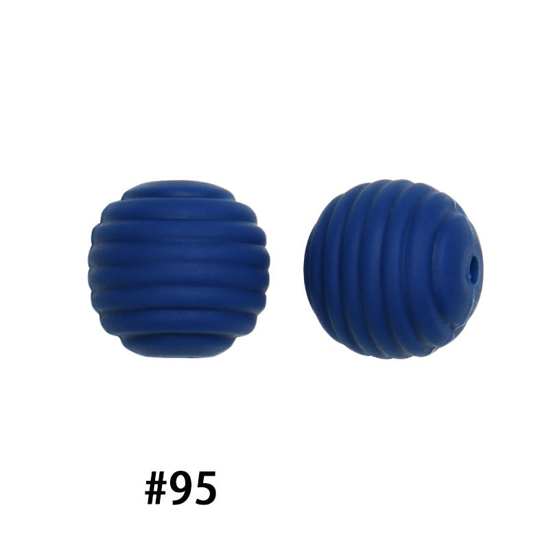 Honeycomb 15mm Silicone Beads Solid Color Textured Matte Finish 50pcs