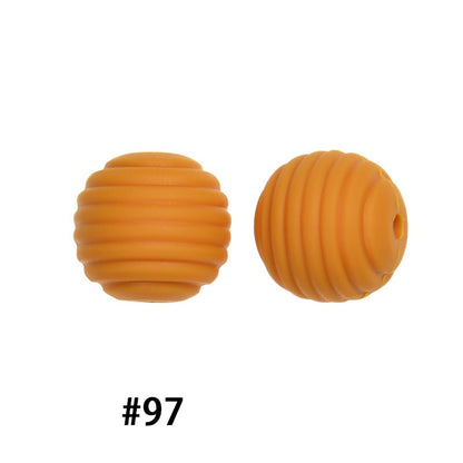 Honeycomb 15mm Silicone Beads Solid Color Textured Matte Finish 50pcs