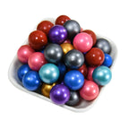 Metallic Hexagon 14mm and 15mm Silicone Beads Glossy Finish 50pcs 5