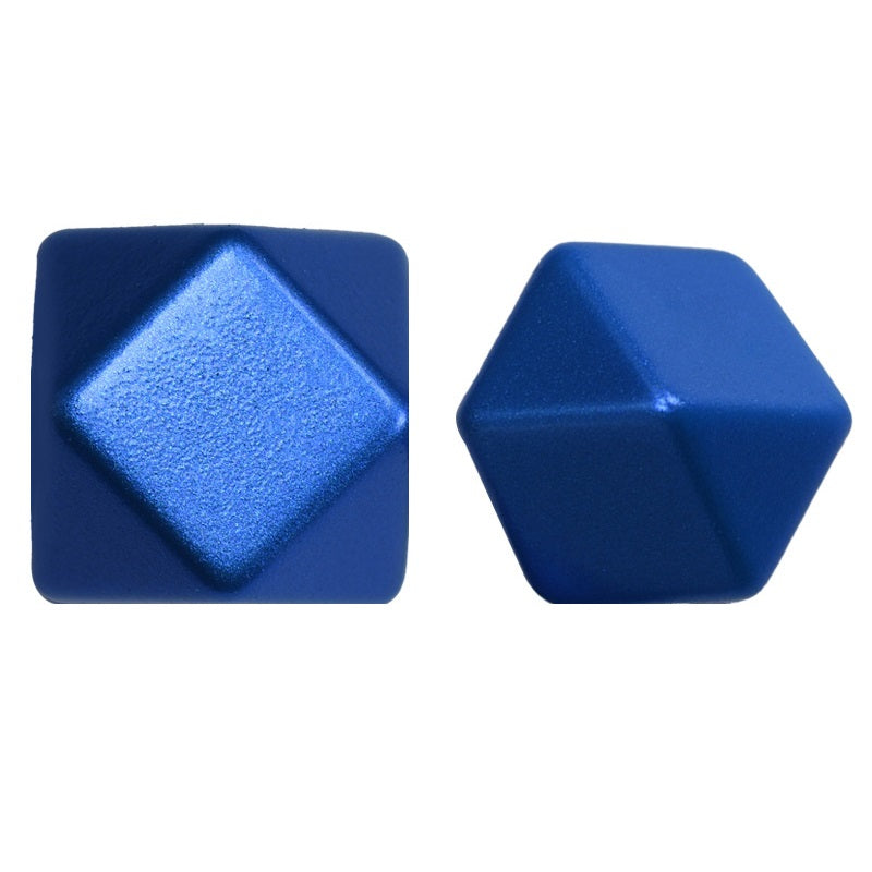 Metallic Hexagon 14mm and 15mm Silicone Beads Glossy Finish 50pcs 19