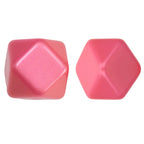 Metallic Hexagon 14mm and 15mm Silicone Beads Glossy Finish 50pcs 17