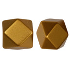 Metallic Hexagon 14mm and 15mm Silicone Beads Glossy Finish 50pcs 20