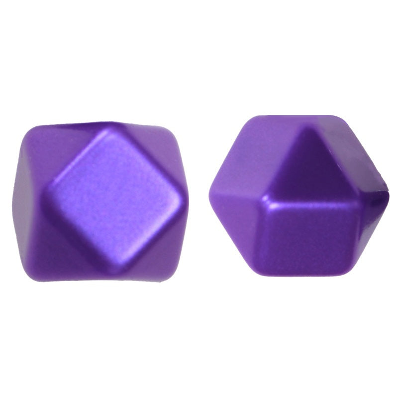 Metallic Hexagon 14mm and 15mm Silicone Beads Glossy Finish 50pcs 18