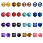 Metallic Hexagon 14mm and 15mm Silicone Beads Glossy Finish 50pcs