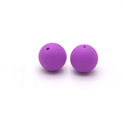 19mm Silicone Beads Solid Color Multi Color Mix 50pcs