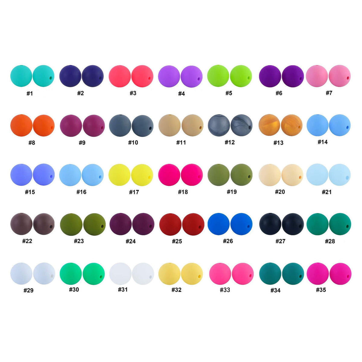 15mm Silicone Beads Solid Color Matte Finish 50pcs 150 Color Options 2