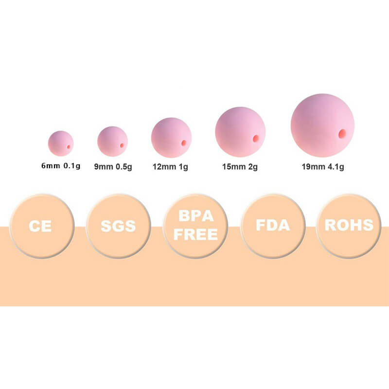 15mm Silicone Beads Solid Color Matte Finish 50pcs 150 Color Options 6