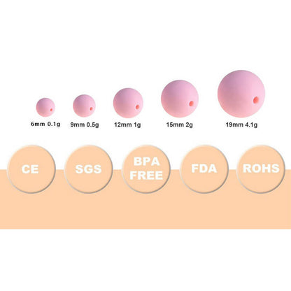 15mm Silicone Beads Solid Color Matte Finish 50pcs 150 Color Options 6