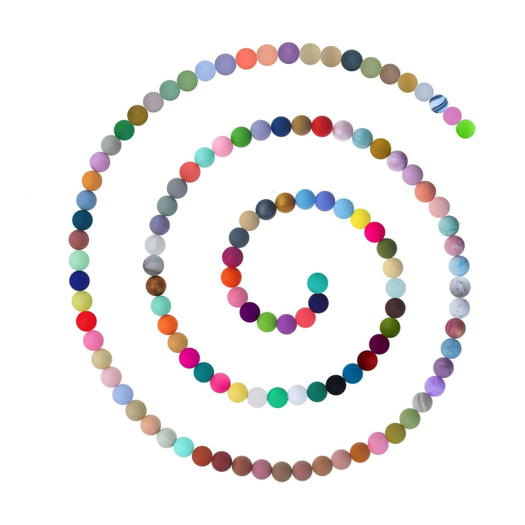 15mm Silicone Beads Solid Color Matte Finish 50pcs 150 Color Options