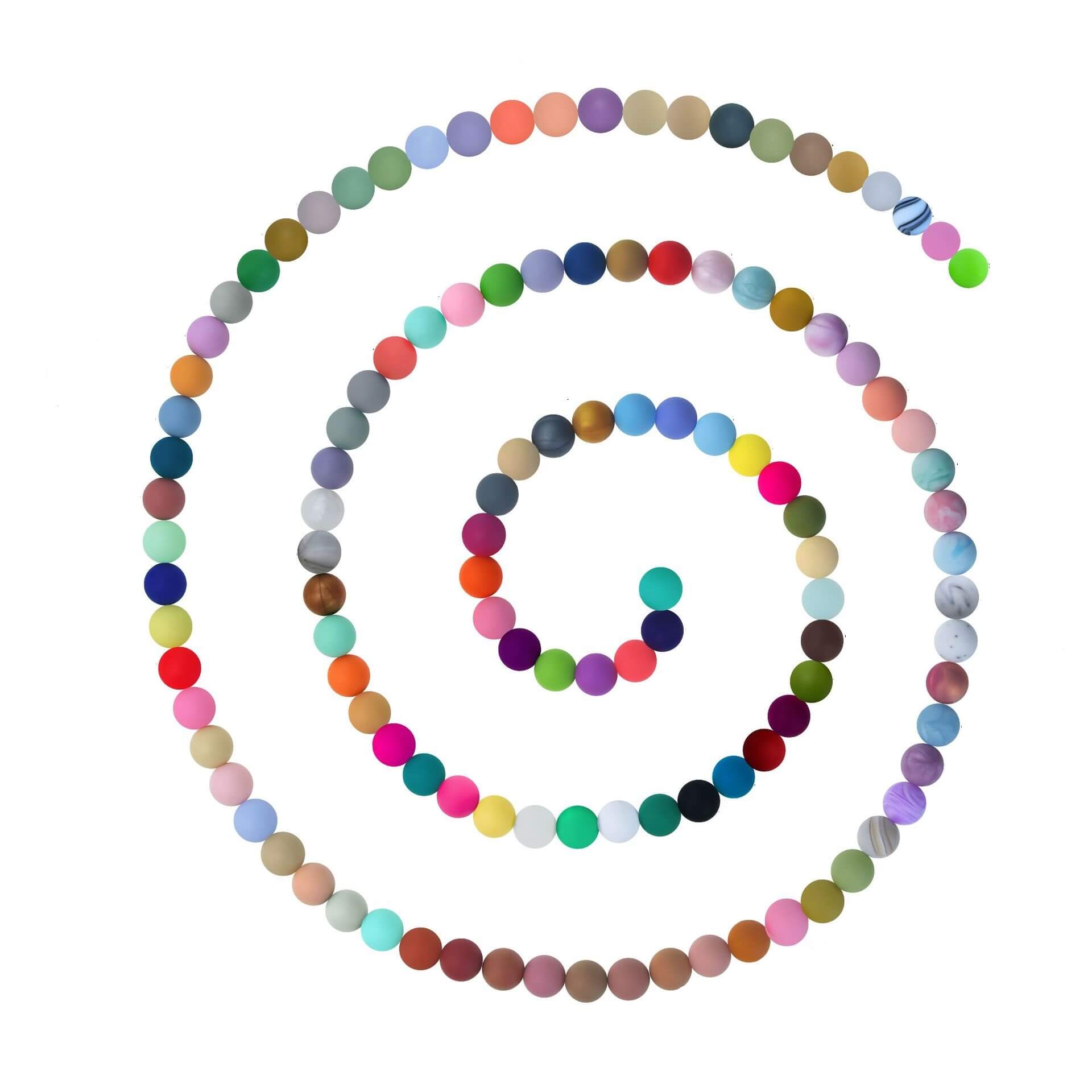 15mm Silicone Beads Solid Color Matte Finish 50pcs 150 Color Options